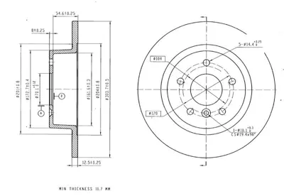 MGA 50695 Fren Dısk Arka Duz 304,5-5-Land Rover   Range Rover Iı 2.5 Tdı 1998/2002 Land Rover   Dıscovery Iı 2.5 Td5 1998/2004 Land Rover   R NTC8781 92095200 10777 2502001 8DD355106371 BS4800 16569OE 3763200209 BD0143 61L07