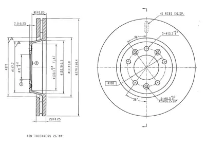 MGA 50712 Fren Dısk On Hava Kanallı 280-5  Peugeot  Expert 1.6hdı 07 -  / Fıat  Scudo 1.6 Jtd 07 -  986479266 424920 424921 424987 MDC1844 92156900 9467548387 108651 440311600 440311620