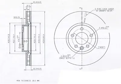 MGA 50724 On Fren Dıskı-340x32,5  5×120 Vw Transporter 10- DDF2182C 7E0615301C 18153147145 600324920 AND6653 8DD355129251 ADC2610V BS8716 9B49810 6142010