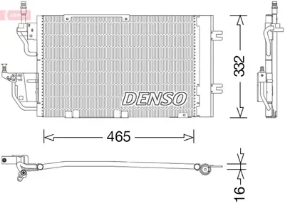 DENSO DCN20037 Klıma Radyatoru Opel  Astra H 1.3 1.7cdtı 04-  16×465x332 1850111 13300339 93182213 6850237 13171592 577894 201611SX BSG30992018 578517 27B03