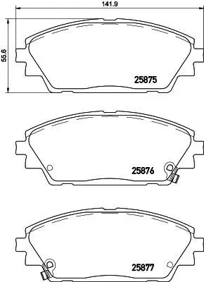 MGA 55732 Fren Balatası On Mazda Cx 3 15-/ Mazda 3 13-/ BHY13328ZA B6YS3328ZA FDB4446 35022 182171 986494804 B4Y03328ZA GDB3592 LP2701 573611J
