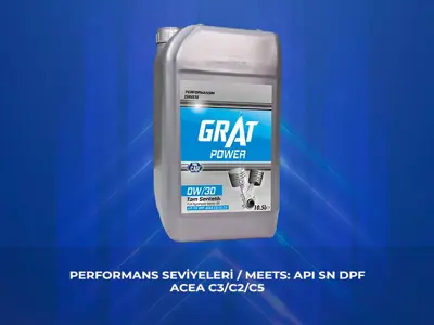 GRAT 6003010/P Motor Yağı 10.5 Litre 0w30 Partiküllü Tam Sentetik Apı Sn Dpf   Acea C3-16 / C2-16 / C5-16 