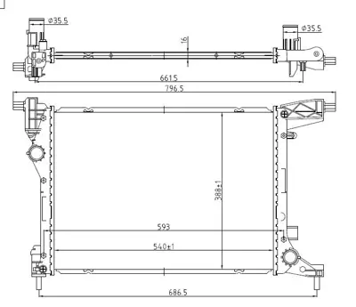 MGA 80483 Su Radyatoru Brazıng  Fıat: Egea 1.4  2015-  Benzınlı  Mt Braz 17012707 52052603 110003 DRM09005 50033 RA0111460 CR1660000P FT2470 80135N 606277