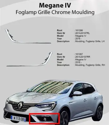 ROOT K161096 Sıs Kapak Krom Cıtası  Sol Renault: Megane  Iv  16-  261A20197R