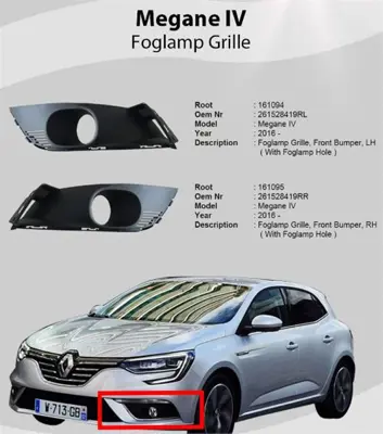 ROOT K161094 Sıs Kapagı  Sol  Sıslı Renault: Megane Iv 16-  261528419R 261522924R