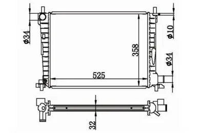 MGA 80575 Su Radyatoru Mekanık M/T - Ford   Fıesta Iv 1.25 1995-2000 96FB8005EB 1330E2 91350N 1001859 376715621 FDA2219 1098807 CN2152 133055 90047009SF