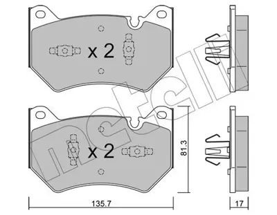 METELLI 22-1170-1 On Fren Balatası- Brembo Versıyon Audı Q5 17- 80A698151B PA0963AF 2211701 500963 T2829 LP3529 ADBP420069 MDB4169 2193910 P1939310
