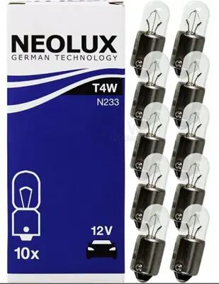 OSRAM N233 Neolux Metal Dipli Ampül Standart 12v T4w 53 N233 Watt  4 Watt Volt   12volt 
