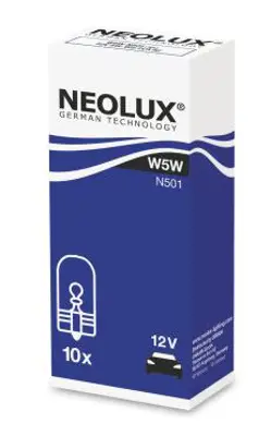 OSRAM N501 Neolux Dipsiz Ampül Standart 12v W5w N501 Watt  5 Watt Volt   12volt 