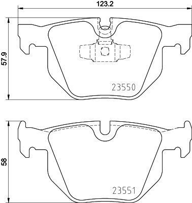 HELLA 8DB 355 011-801 Fren Balatası Arka Bmw E84-E90-E91-E92-E93 320/325/330  2006-2011 34121288895 GDB1560 34121288896 34212339276 34216769105 2355001 6763043 6791938 BD1419 34216763043