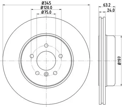 HELLA 8DD 355 119-341 Fren Dıskı Bmw E60-E61-E63-E64 Arka 34216763827 150346100 562437B 231286 B2048V DF6624S WD00782 150346152 V2080085 192186