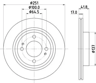 HELLA 8DD 355 122-991 Fren Dıskı On Mıtsubıshı Mırage Space Star 12-/ Space Star 1.2 2020-/ Attrage 13-/ 251×4 4615A129 AND6988 BBD5359 ADC443132 DI957065 55780 BD4664 92278003 DF8100 BN0629E