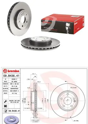 BREMBO 09.B436.41 Fren Dıskı On Mercedes Benz W176-W246-W117-W156 4 Matıc A-Class 2012 / B-Class 2011 /Cla 2013 8DD355119411 8120231036C 55548 BS7509 PCD14242 A2464212412 18152033125 BS9190 AND6921 BBD5325
