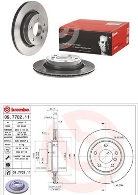 BREMBO 09.7702.11 Fren Dıskı Arka Kaplamalı Havalı Bmw E46  2001-2005 34216855154 34216864056 94216855154 34211165563 B1073V NBD977 986478570 8DD355124011 562094JC1 9770211