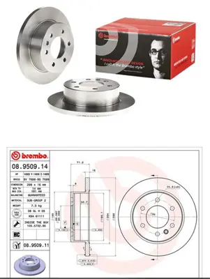 BREMBO 08.9509.14 Arka Fren Dıskı-298x16 6×130 Vw Crafter 06-16  Mercedes Sprınter 06-16 2E0615601A 8DD355117641 569137 M2043P BS7131B FCR311C 58383 8DD355123172 197322 93143303