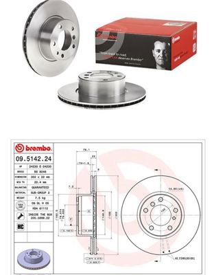 BREMBO 09.5142.24 Fren Dıskı On E32/E34 34111159897 34111160936 34111158040 1062024 24032201031 150126400 9514220 B2201V X24230 NBD156