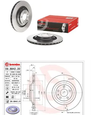 BREMBO 09.8842.21 Arka Fren Dıskı-330x22 5×112 Audı A6 05-11 4F0615601F 24032202231 DDF1240C 92132603 24892 986479299 24012202431 DDF1240 L4FD615601A 4F0615601D