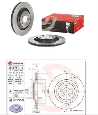 BREMBO 09.9767.11 Arka Fren Dıskı Audı A6 05-11 BDS2042 4F0615601B BS8904 D697010 355117722 ADV184395 AND6951 30943909 A1039V 92160405
