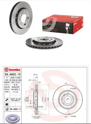 BREMBO 09.A652.11 Arka Fren Dıskı-256x22 5×100 Vw Golf 98-06  Audı A3 97-03  Seat Leon 00-06 8N0615601B 1013264 BS4764 100124150 8L0615601 DF4065 92098600 986AB6125 664610 100124100