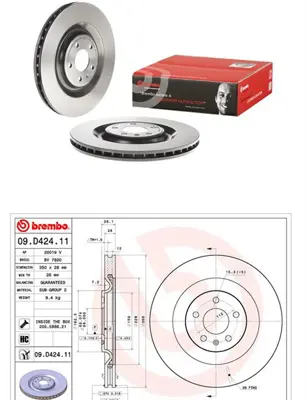 BREMBO 09.D424.11 Arka Fren Dıskı-350x28 5×112 Audı Q7 4M0615601J 9D42411 4M0615601P BDS1516HC ADC2963V A1063VR RT22019GL BV7820 LVBD1955 DF8370S