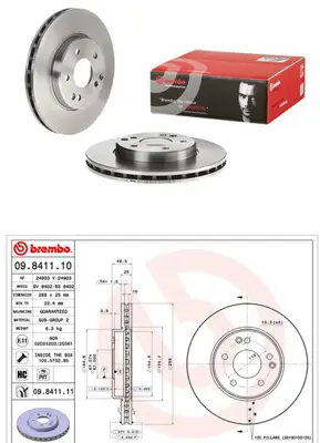 BREMBO 09.8411.10 Fren Dıskı  Mercedes  W203-W209-W210 On C180-C200 /E200  A2034210312 562013JC1 400143500 400143520 M2601V 562013CH BD542 10918886 BG3240C DDF817