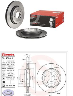 BREMBO 09.9590.11 Fren Dıskı Arka Havalı Bmw E-46  3.30 34201166073 NBD1008 986478975 3155233030 664510 DSK2080 17026S 9004805J 6042122 371139
