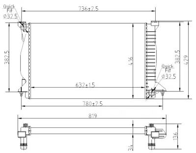 MGA 80860 Su Radyatoru Audı A4 00-06 AI2206 8E0121251J 7020020 60057 3002206 AI2206A 310039 102099O 85718 8MK376766334