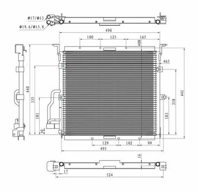 MGA 82421 Klıma Radyatoru  Bmw M40 M41 M42 M43 M44 M50 M52 E36 S54 M54 Z3  64538373004 64538369105 8373004 8369105 KDBW148 94770 8391406 94157 64538391406 351036341