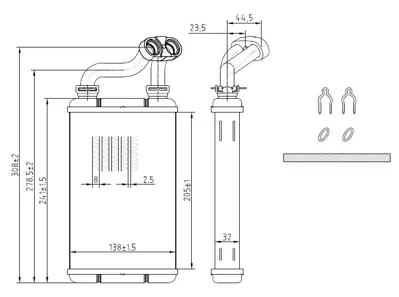 MGA 81233 Kalorıfer Radyatoru Brazıng Bmw  3 E46 8FH351311301 903120N 8361915 64118373786 70520 8373786 7132 60066257 KBW257 812360