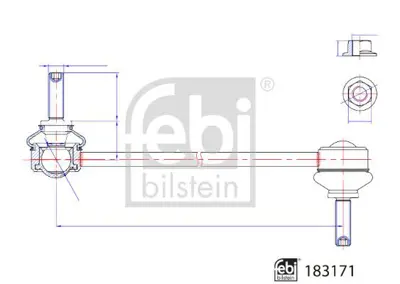 Febi Bilstein 183171 Vıraj Askı Rotu Arka Landrover Range Rover Velar Jaguar F-Pace X761 LR090549 5010588 27163 5610810 T4A2038 JA507 HK835D498A HK835D498AB JALS16686 SS9838