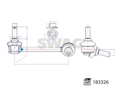 SWAG 33108915 Vıraj Askı Rotu On Sag  Bmw X3 G01-X3 G08-X4 G02  31356887272 FDL7626 31356886036 6886036 6887272 5111552 JTS1865 21863 6881092 5013204