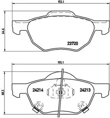 BREMBO P 28 036 Balata Fren On-Honda  Accord 03/08  45022SEAE01 FDB1704 5P1211 2106802 106802 572480B 13046057142 GDB3355 7460 LP1862