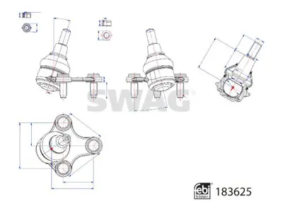 SWAG 33109095 Sag Rotıl Vw Caddy 64222 5R3407366 4355701 63081 3QF407366 3970601 2729107961701 2726107961701
