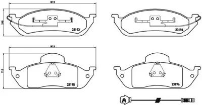 BREMBO P 50 039 Fren Balatası  Mercedes W163 Ml On Em  A1634200020 269701 1634200320 252319317S 10916410 986424611 A1634200320 252319317 181276 2319303