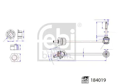 Febi Bilstein 184019 Vıraj Rotu  Mercedes W222 On Sol  2223201789 30N259X SS9386 5009119 A2223201789 FDL7501 8500236002 11022196 BDL7501 3726601