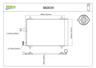 Valeo 860039 Klıma Radyatoru-Peugeot  307 02 / Partner / Cıtroen  Berlıngo 02 Xsara 02  817508 CNA5173 6455CV CN5173 9645974780OR 9677258880 CNA5173D 94542 9645974780 260054