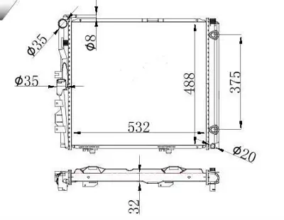 MGA 80978 Su Radyatoru Brazıng Mercedes  E Serısı | S124 - W124-A124 310596 47630330000 1245009003 60302072 1062073 WK2683A MSA2072 526573 RA0170200 1245002703