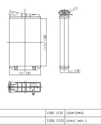 MGA 81248 Kalorıfer Radyatoru 42mm Opel  Omega B 90487635 1618026 5040306196 180117 AH155000S 54238 350218246003 812126 60376196 9194857