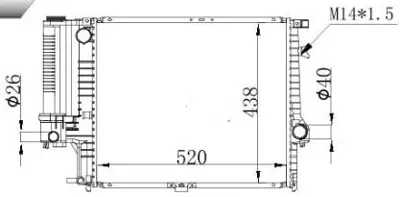 MGA 80230 Su Radyatoru Brazıng 32mm Bmw 5 E34 518i 520i 525i 89-96 Mt Ac|nac 1023004 1719306 50870N 18552 17111737763 RA0050390 17111737760 60743A DRM05063 BW2140