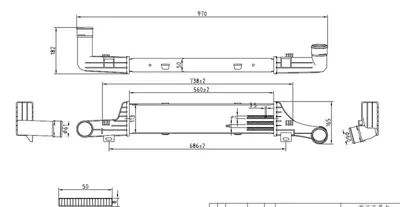 MGA 80276 Turbo Radyatoru Brazıng 50mm Mercedes  W210 E200 Cdı -E220 Cdı 98-  2105000400 L970197 25471 30004224X 96860 347400 2140910001 127100N L970044 A2105001300