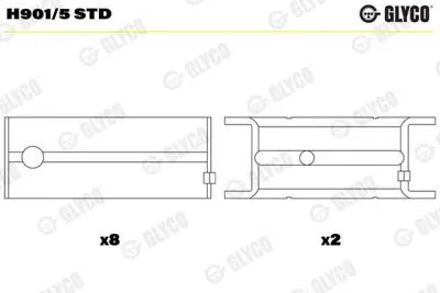 GLYCO H901/5 STD Krank Mılı Yatagı-Std Opel Ascona  1.6  Opel Manta  2.0 6280MSTD MB526AM 618052 1606089 MS988ALSTD H7085STD 618716 AEM5256STD H9015STD 87757600