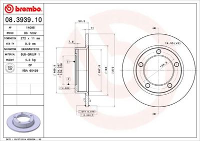 BREMBO 08.3939.10 Fren Dıskı On Lada Nıva - Samara  21213501070 DI070 561105 DF1725 98200018801 8290137 8328210 ADH24301 202310 10759