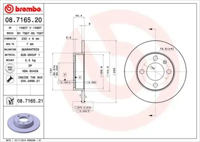 BREMBO 08.7165.21 Arka Fren Dıskı-232×9 4×100 Vw Polo 00-02 6N0615601A 61000921 RD01541 DDF1233C RD00683 BDC5043 230528 78RBD25608 6040624 9004812J