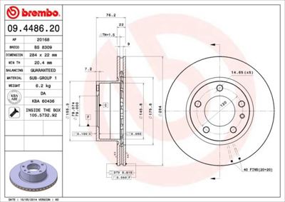 BREMBO 09.4486.20 Fren Dıskı On Standard Bmw 34111163135 DF1565 WN352 BS3201 BS3170C BS7871 52487 9448620 34111151656 VBD229
