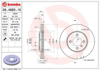 BREMBO 09.4883.10 Fren Dıskı On E30 34111160915 6042520 98189 303273 6025501 190691 FB110052C 104959A 8DD355100641 186036