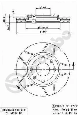 BREMBO 09.5196.75 Fren Dıskı On Max Cıtroen 91517695 52512PRO MDC532C P1171V BR343VA100 186031 V4280002 1636921580 11155210031PD BN0097