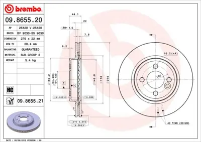 BREMBO 09.8655.21 Fren Dıskı On Uv Coated Mını 34116774984 23115 142084 BDC5312 800666 562139J 150340050 98200107501PRO 150340052 DF4197