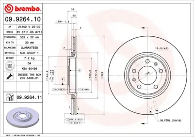 BREMBO 09.9264.11 Fren Dıskı Arka Uv Coated Cıtroen 9687990780 BDC5792 43874 986479500 422255 6282098 D6105110 AND6686 BG4150 424911