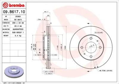 BREMBO 09.B617.10 Fren Dıskı On Standard Proton BS8658C PW823046 BG4537C F026A09597 986AB9749 986AB6551 TR58 9B61710 DBA2140 BS8658