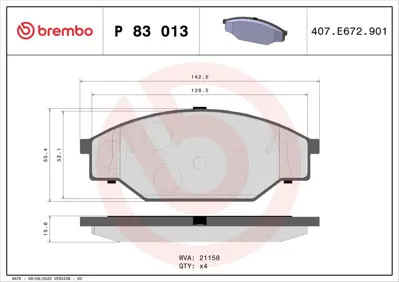 BREMBO P 83 013 Fren Balatası On Low-Met Vw 571485 446535020 P06015 661281 2178401 2128419305 GDB1118 2747 BLF826 34111160712